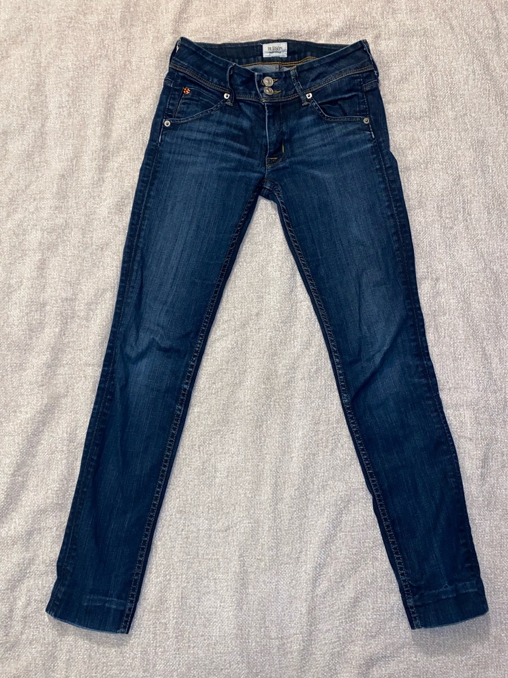 Hudson Collin Low Rise Skinny Jeans Flap Pocket Indigo Wash Size 24 Y2K